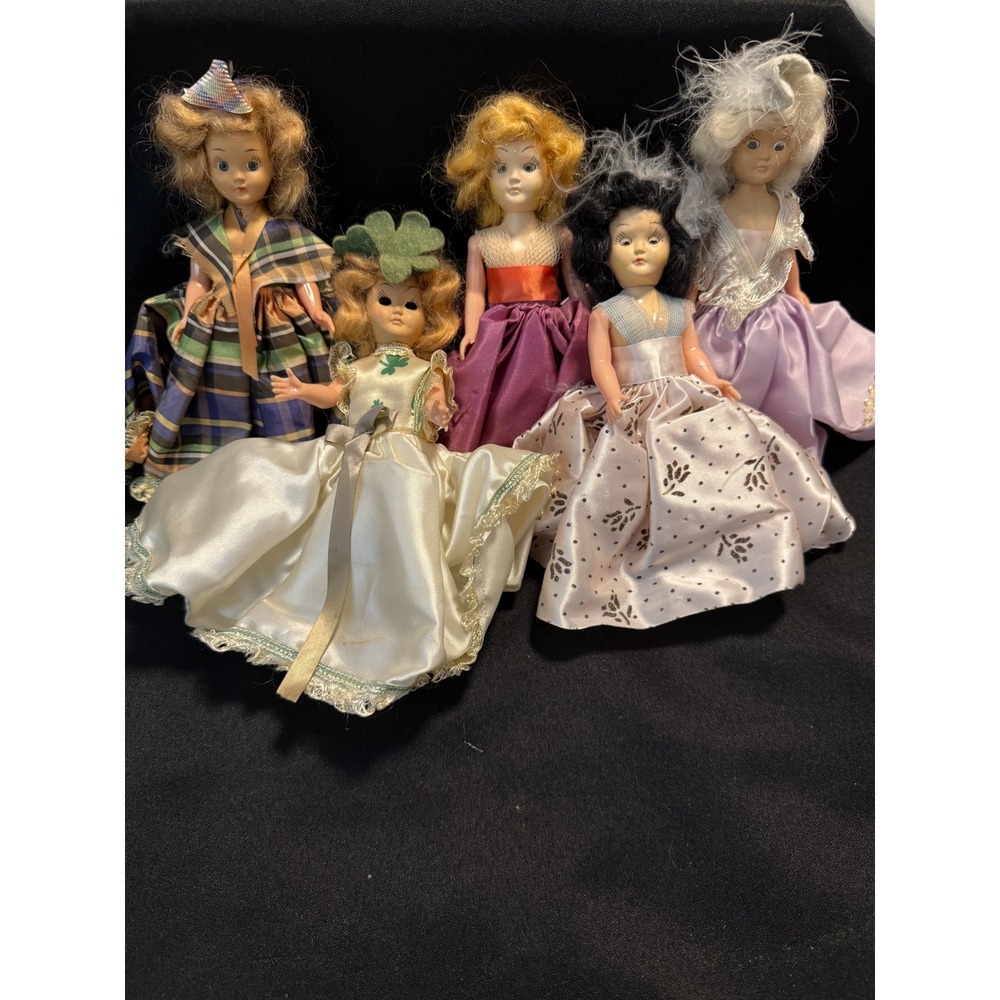 Vintage 1950s International Costume Doll Set w/ Boxes, Hong Kong, 5 Dolls - Picture 2 of 12